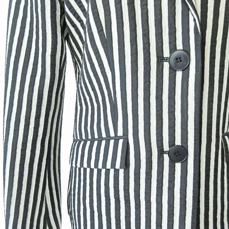  Agnes B agnes b. stripe tailored jacket blaser X425TQ11 black black white 36 approximately S corresponding 0409 lady's 