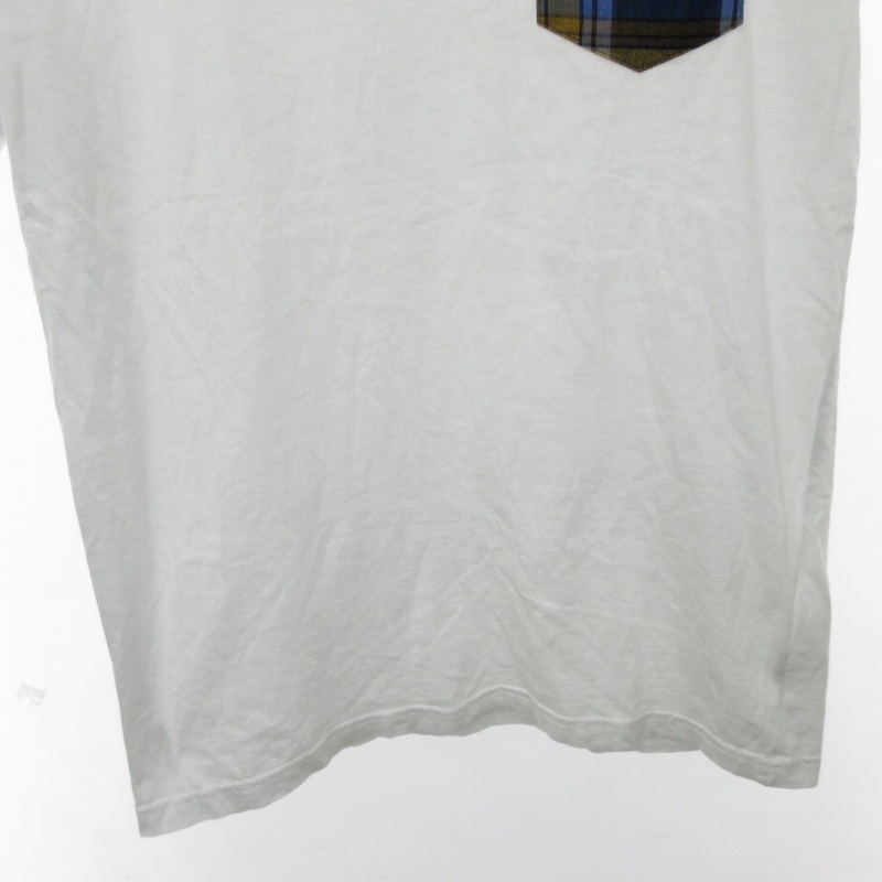 ダニエレアレッサンドリー二 DANIELE ALESSANDRINI GREY Tシャツ カットソー チェックポケット イタリア製 半袖 白 ホワイト Mサイズ 0411_画像4