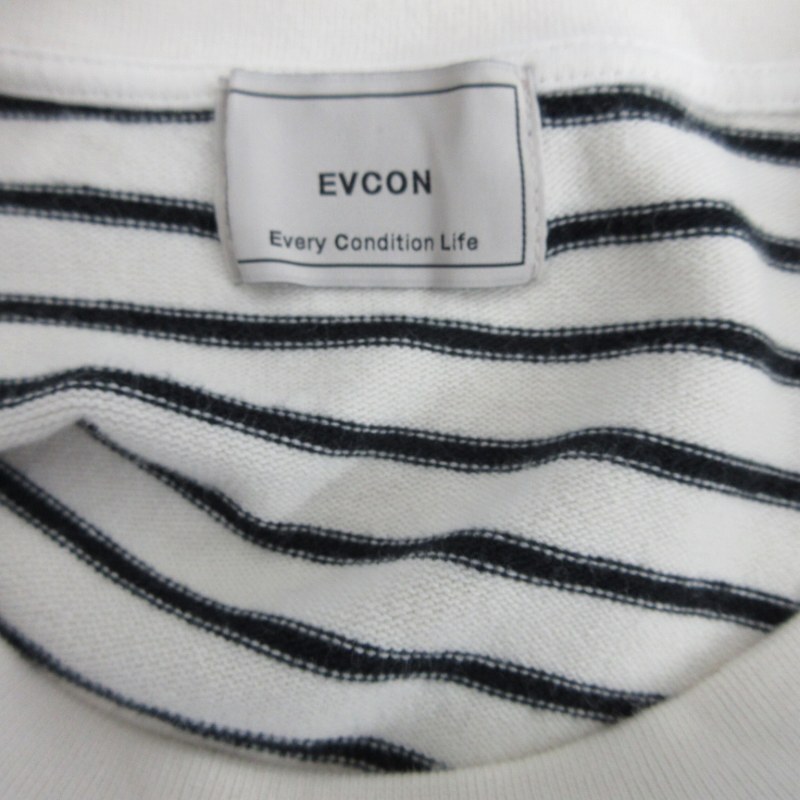 EVCON エビコン Every Condition Life ボーダーTシャツ カットソー 半袖 221-91105 3 約L~XLサイズ 0411 メンズの画像3