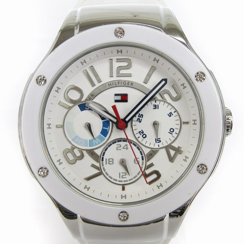 トミーヒルフィガー TOMMY HILFIGER 腕時計 アナログ クオーツ ラウンド型 ラバー 1781310 白 ホワイト ウォッチ ■SM1 レディースの画像1