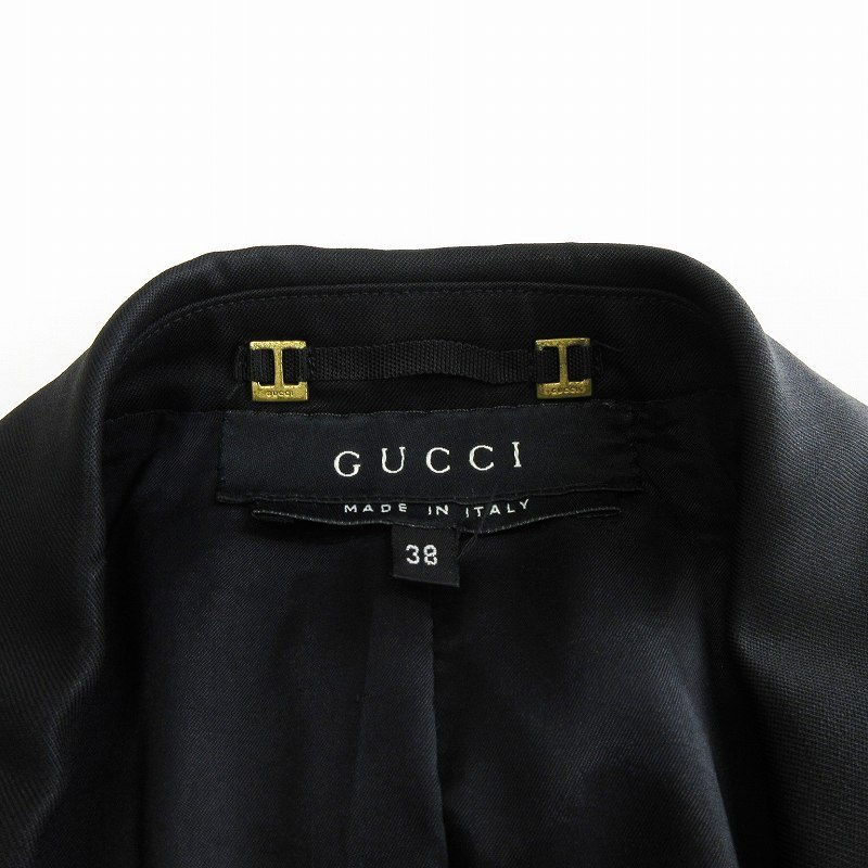 グッチ GUCCI テーラード ジャケット ブレザー シングル ウール 115361 ZF047 黒 ブラック 38 S相当 レディース_画像4