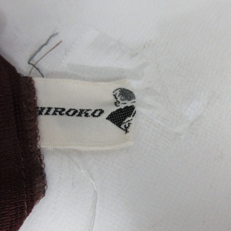 ヒロココシノ HIROKO KOSHINO ヴィンテージ シースルーワンピース ドレス ロング丈 茶 ブラウン系 9 約Mサイズ 0411 ■GY31 レディース_画像4