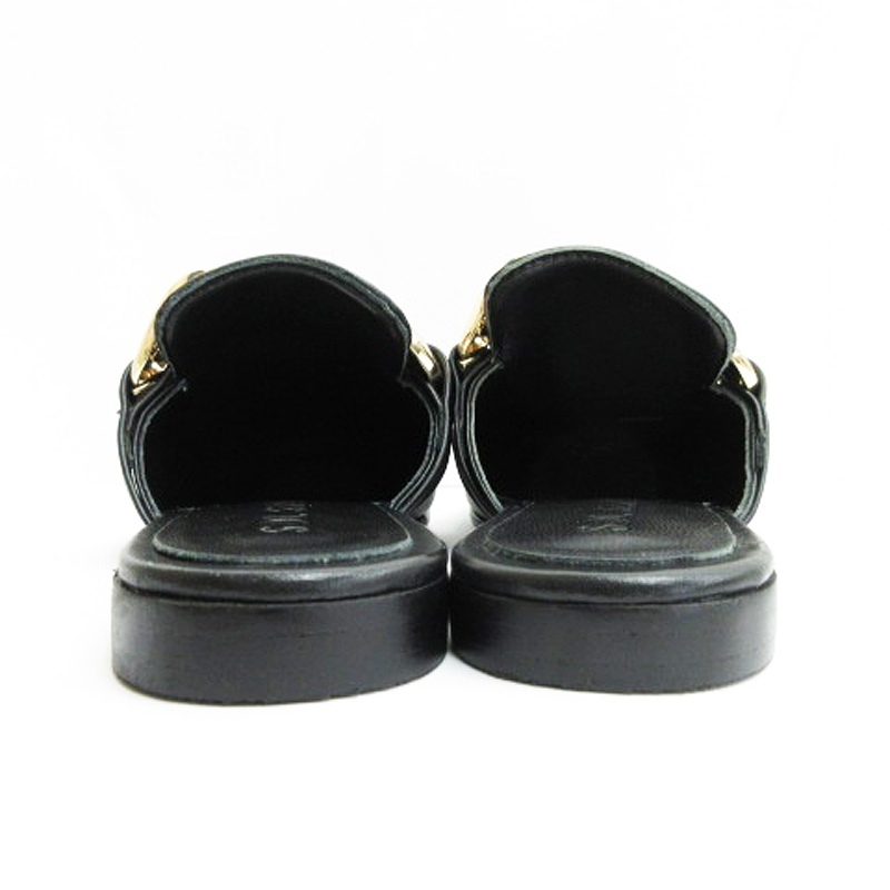 sorusanaSOL SANA Loafer chain mules sandals 37 black 240419E lady's 