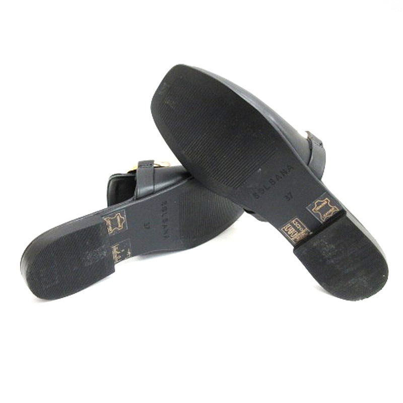 sorusanaSOL SANA Loafer chain mules sandals 37 black 240419E lady's 