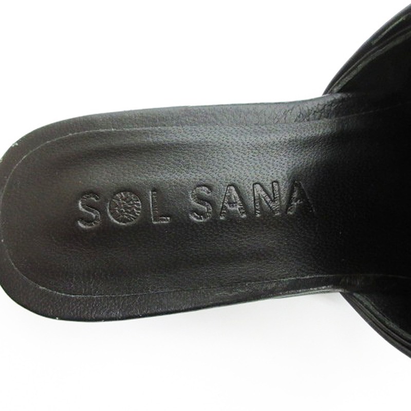 sorusanaSOL SANA Loafer chain mules sandals 37 black 240419E lady's 