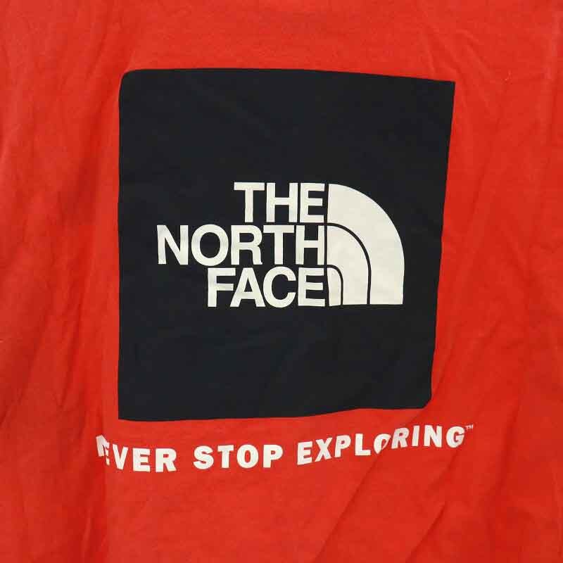 ザノースフェイス THE NORTH FACE ボックスロゴハーフドームプリント半袖Tシャツ カットソー 半袖 クルーネック L 赤 レッド 黒 白_画像5