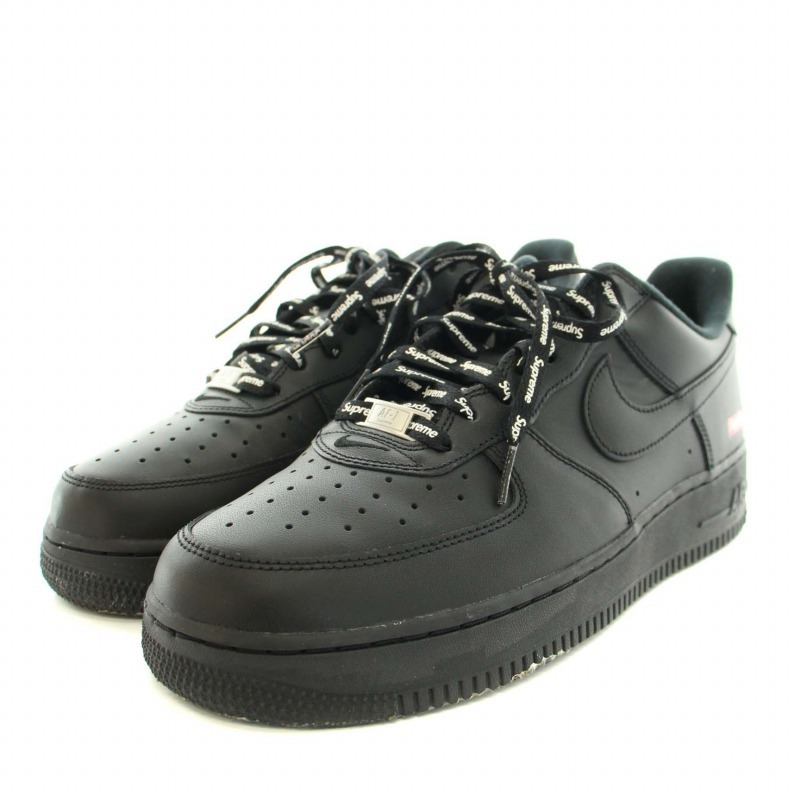 ナイキ NIKE シュプリーム Supreme Air Force 1 Low Black スニーカー レザー US10 28.0cm 黒 ブラック CU9225-001 メンズ_画像2