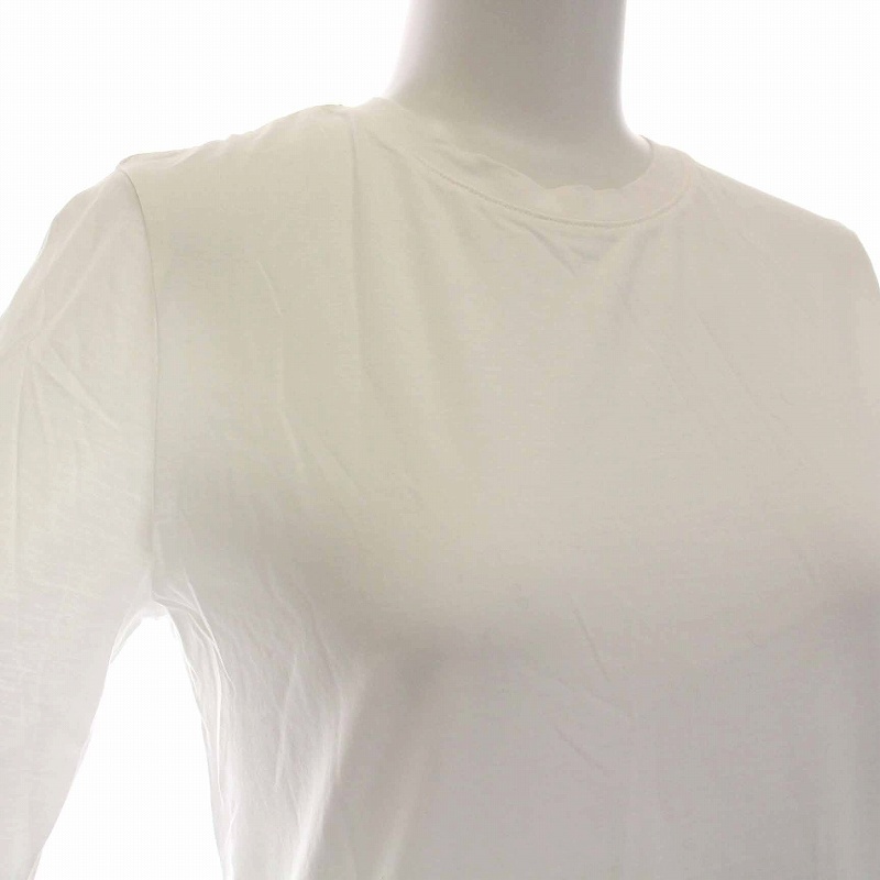  seat -kyo-SHE Tokyo Sabrina capri pants dress T-shirt cut and sewn back Zip cotton . minute sleeve 0 XS white white S-CS-01