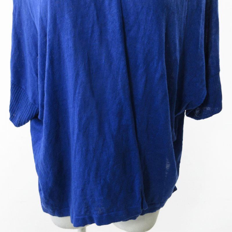 ノーリーズ Nolley's 美品 フレンチリネンボレロカーディガン 半袖 青 ブルー Fサイズ フリーサイズ 0416　 レディース_画像5