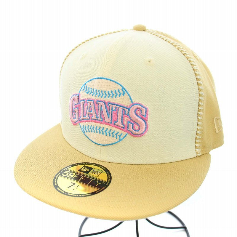  New Era MLB San Francisco Giants Seam Stitch 59Fifty Fitted Cap Baseball cap baseball cap hat 7 1/2 59.6cm beige men's 