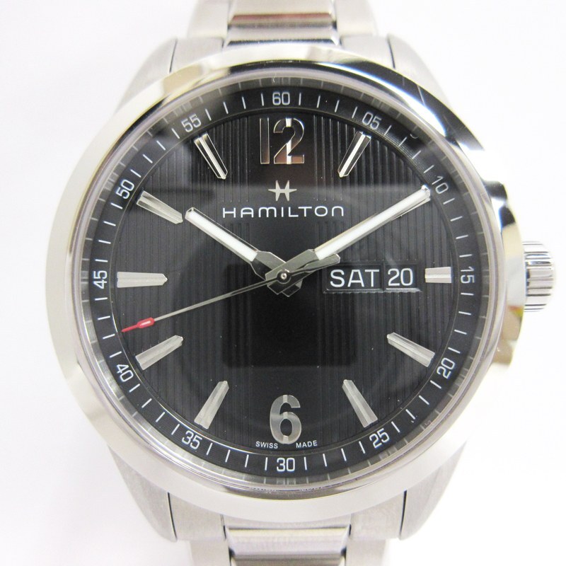 ハミルトン HAMILTON ブロードウェイ デイデイト 腕時計 クォーツ H433110 黒文字盤 メンズ_画像1