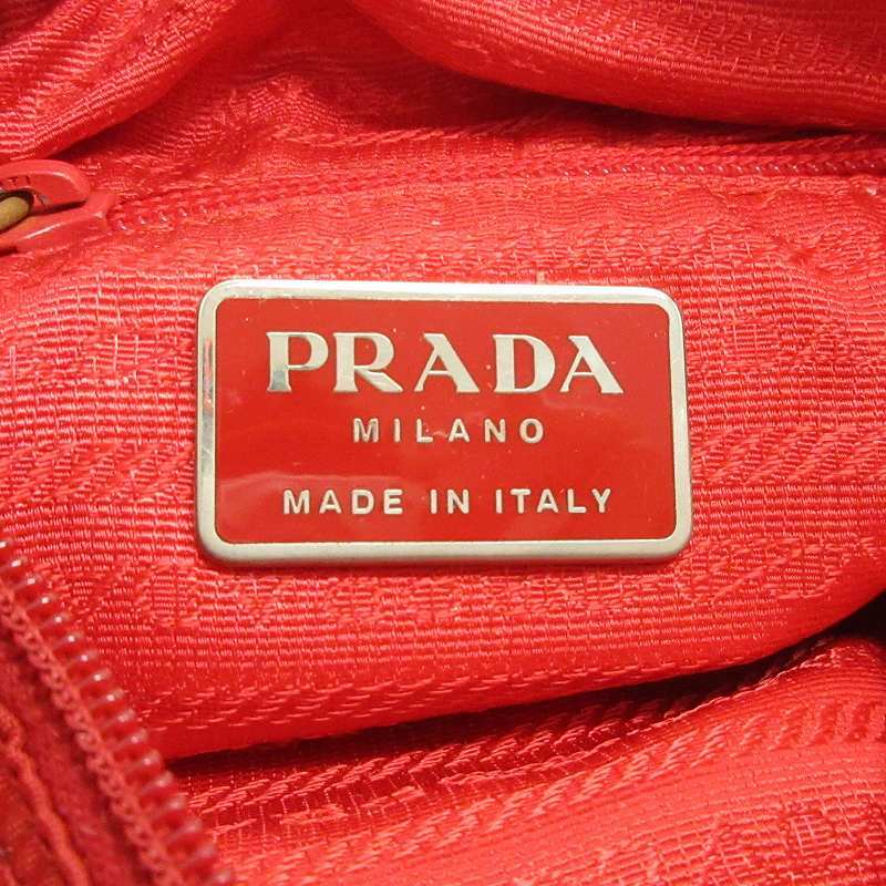 プラダ PRADA ショルダーバッグ 斜め掛け ポシェット 三角プレート ナイロン B8994 赤 レッド ■SM1 メンズ レディースの画像5