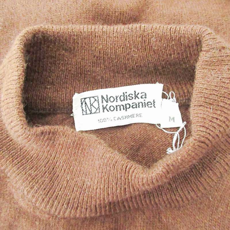 Nordisks Kompanirt カシミア ニット セーター 長袖 ボトルネック ブラウン 茶 M 0327 メンズ_画像6