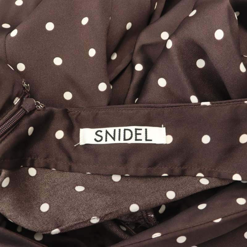 スナイデル snidel Sustainaギャザーパフスリーブドットワンピース ロング 半袖 0 茶 ブラウン /HK ■OS ■SH レディース_画像3