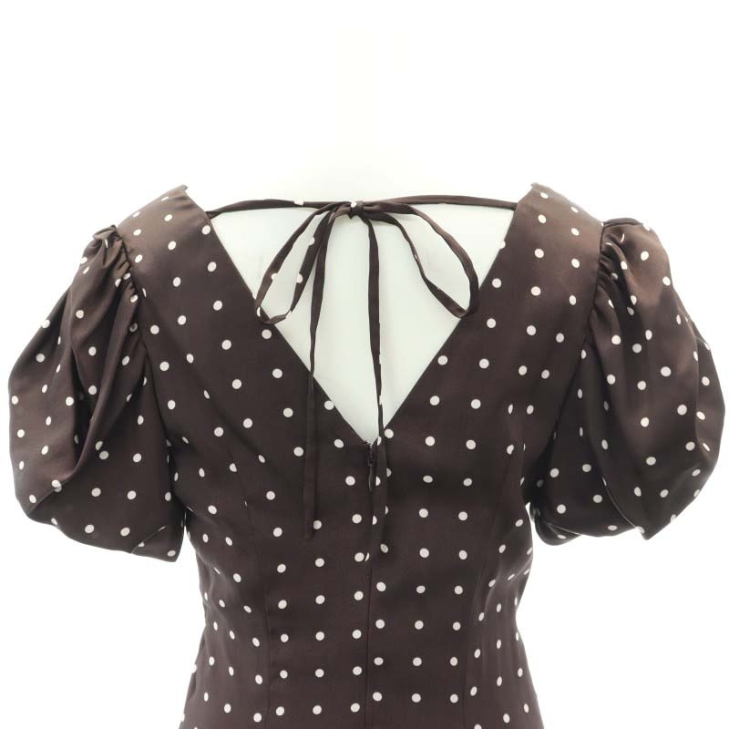  Snidel snidel Sustainagya The - puff sleeve dot One-piece long short sleeves 0 tea Brown /HK #OS #SH lady's 