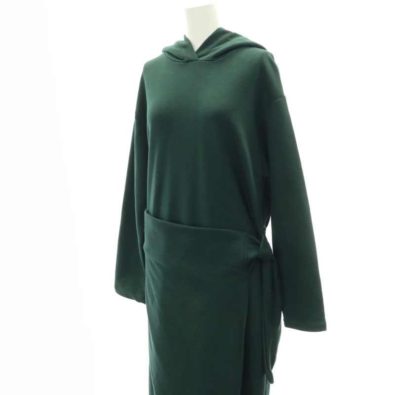 ザラ ZARA Knotted Maxi Hooded Streetwear Dress ワンピース ロング フード 長袖 M 緑 グリーン /SY ■OS レディース_画像4