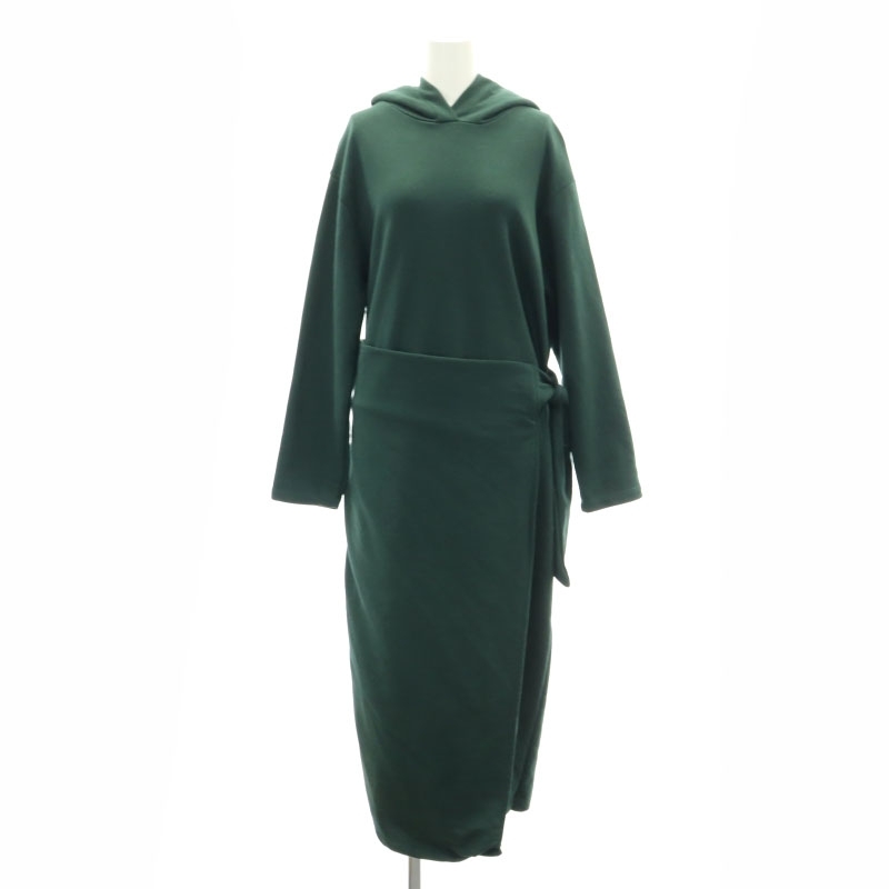 ザラ ZARA Knotted Maxi Hooded Streetwear Dress ワンピース ロング フード 長袖 M 緑 グリーン /SY ■OS レディース_画像1