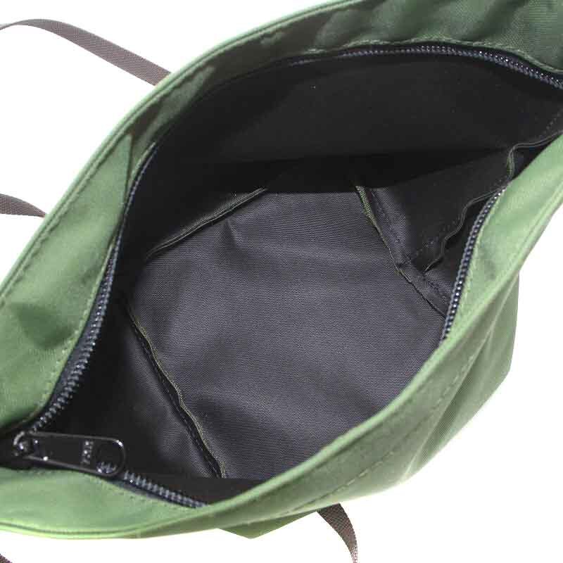  Herve Chapelier Herve Chapelier pochette shoulder bag nylon boat shape green green black black /NW9 lady's 