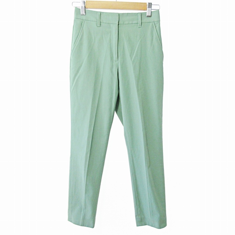  плюс tePLST 21SSlinen Blend палочка брюки обтягивающий лен .linen. зеленый XXS 0419 #KOA женский 