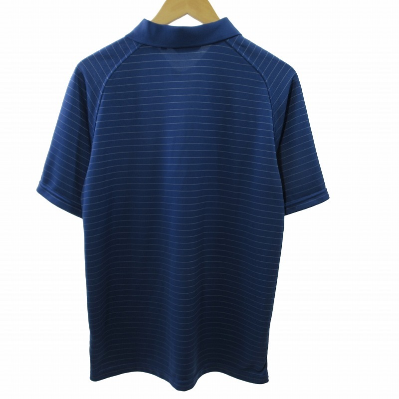 エルエルビーン L.L.BEAN 美品 ポロシャツ カットソー 半袖 ボーダー ワンポイントロゴ 青 ブルー XL 0417 ■AD メンズ_画像2