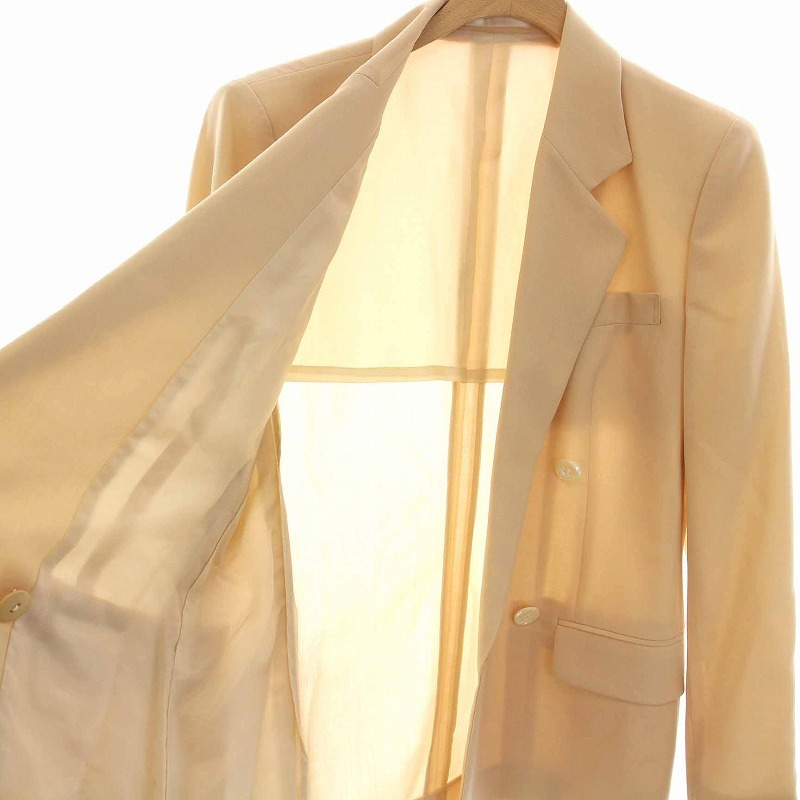  Burberry zBurberrys white tag suit setup top and bottom Vintage double tailored jacket knee height skirt 38 M beige 