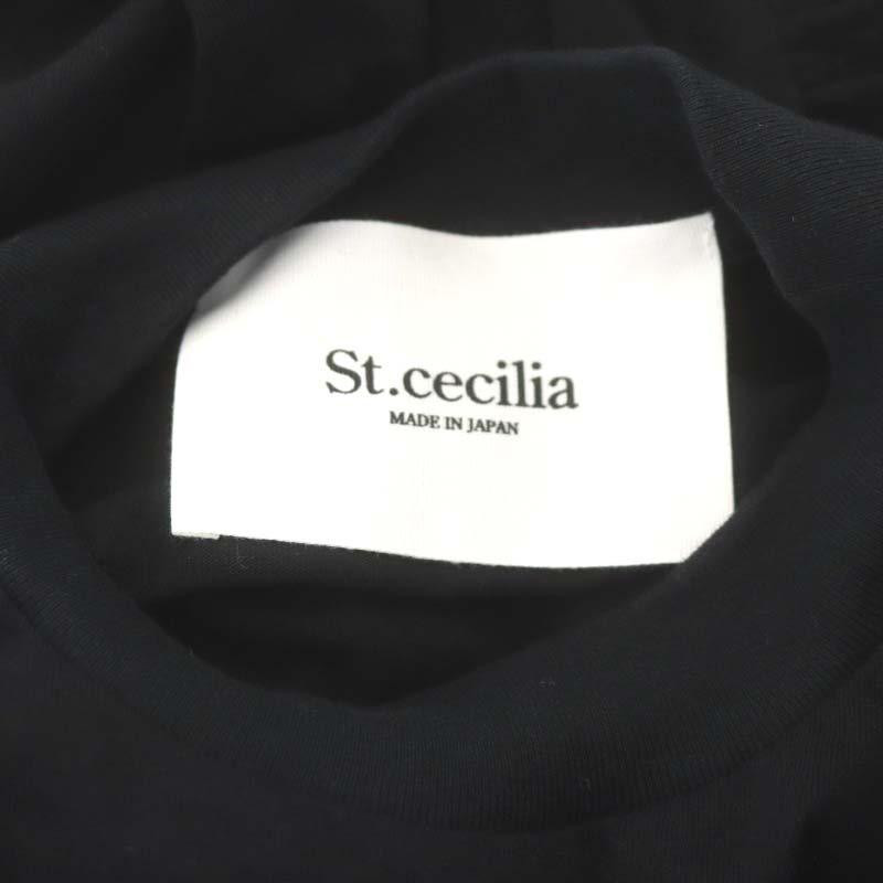 セントセシリア St.cecilia カットソー Tシャツ 半袖 コットン 黒 ブラック /NR レディース_画像3