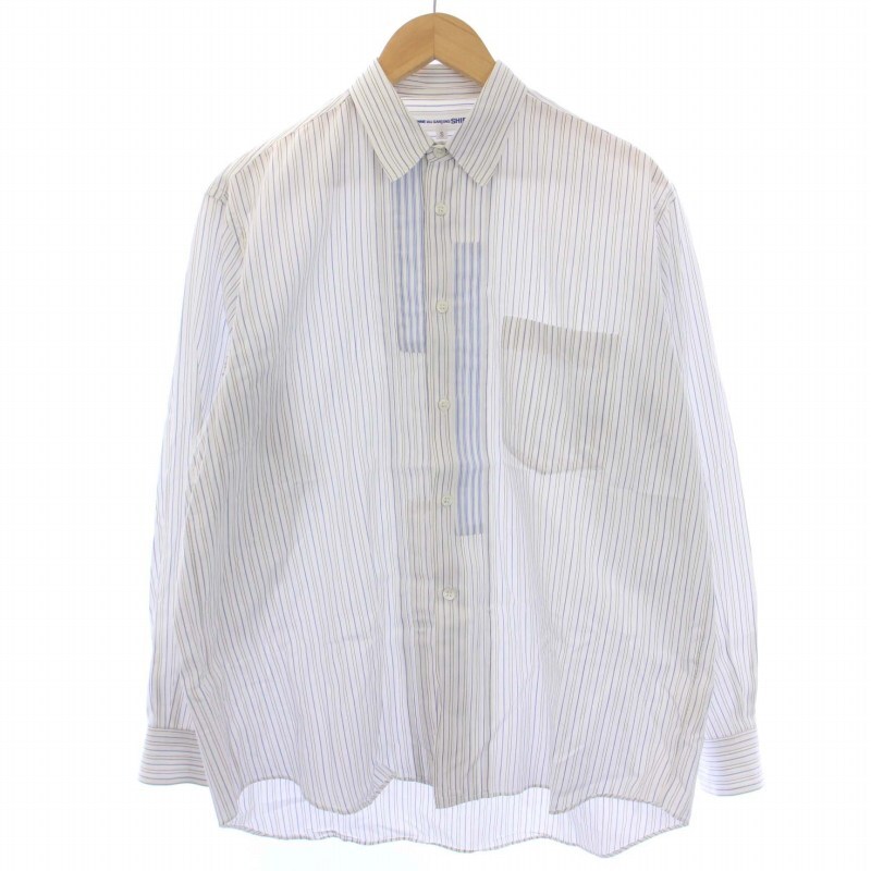 コムデギャルソンシャツ COMME des GARCONS SHIRT 90's ヴィンテージ シャツ 長袖 ストライプ フランス製 S 白 ホワイト /BM メンズ_画像1