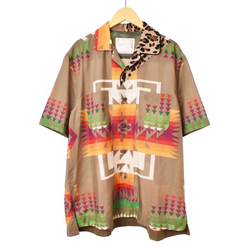 Sacai 21SS Archive Print Mix Shirt 開襟シャツ Sacai 21SS Archive Print Mix Shirt 開襟シャツ