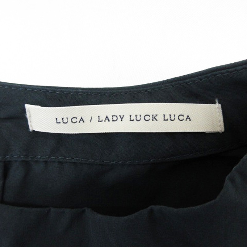 レディラックルカ LADY LUCK LUCA シャツ ブラウス 長袖 スタンドカラー ネイビー系 240422E レディース_画像3