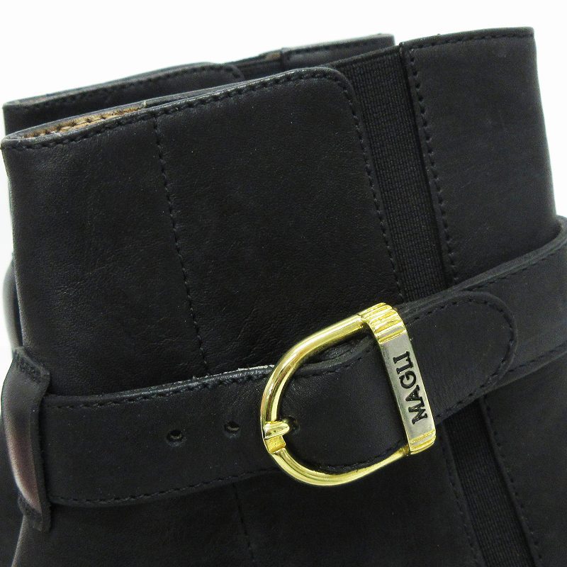 ブルーノマリ BRUNO MAGLI サイドゴア ショートブーツ ベルト付き 黒 ブラック 35.5 22.5cm位 小さいサイズ レディース_画像6