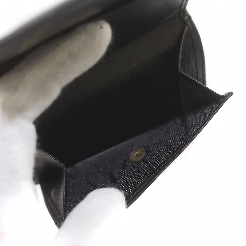 クリスチャンディオール Christian Dior ヴィンテージ 二つ折り財布 ウォレット レザー キーホルダー付き ロゴ 黒 ブラック_画像5