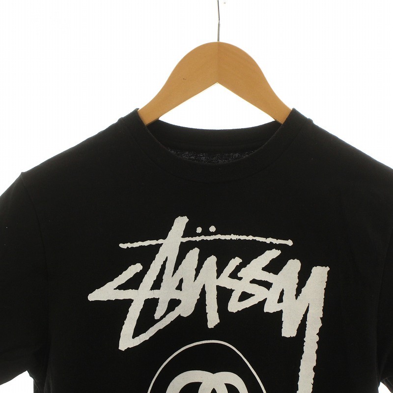 ステューシー STUSSY ショット Schott Tシャツ カットソー 半袖 プリント SS LINK ロゴ S 黒 ブラック ■GY30 /MQ メンズ_画像3