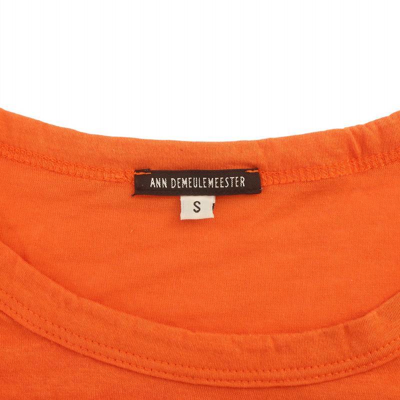  Ann Demeulemeester ANN DEMEULEMEESTER.. футболка cut and sewn короткий рукав вырез лодочкой принт S orange /IR #GY19 женский 