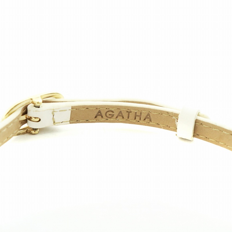  Agata AGATHA bracele bangle leather charm attaching rhinestone Heart Logo white white #GY11 /MQ lady's 
