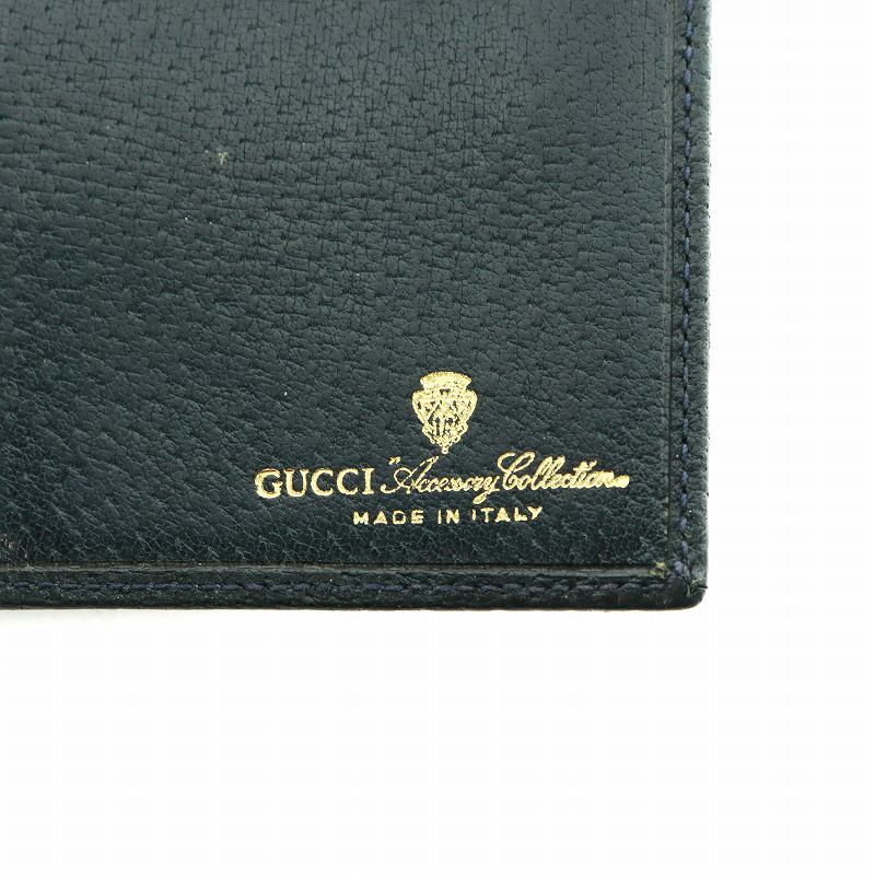 グッチ GUCCI ヴィンテージ 二つ折り財布 ウォレット GG柄 シェリーライン ロゴ レザー 黒 ブラック ベージュ ■GY18 /MQ ■OH メンズ_画像4