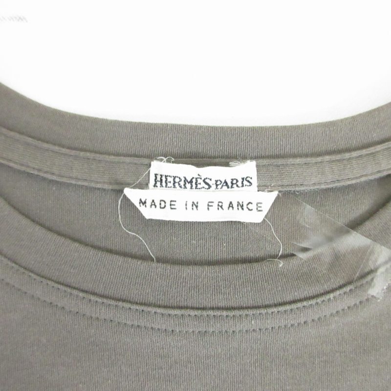 エルメス HERMES 美品 マルジェラ期 Tシャツ カットソー 半袖 無地 フランス製 ブラウン 38 約XSサイズ 0424 IBO50 レディースの画像6