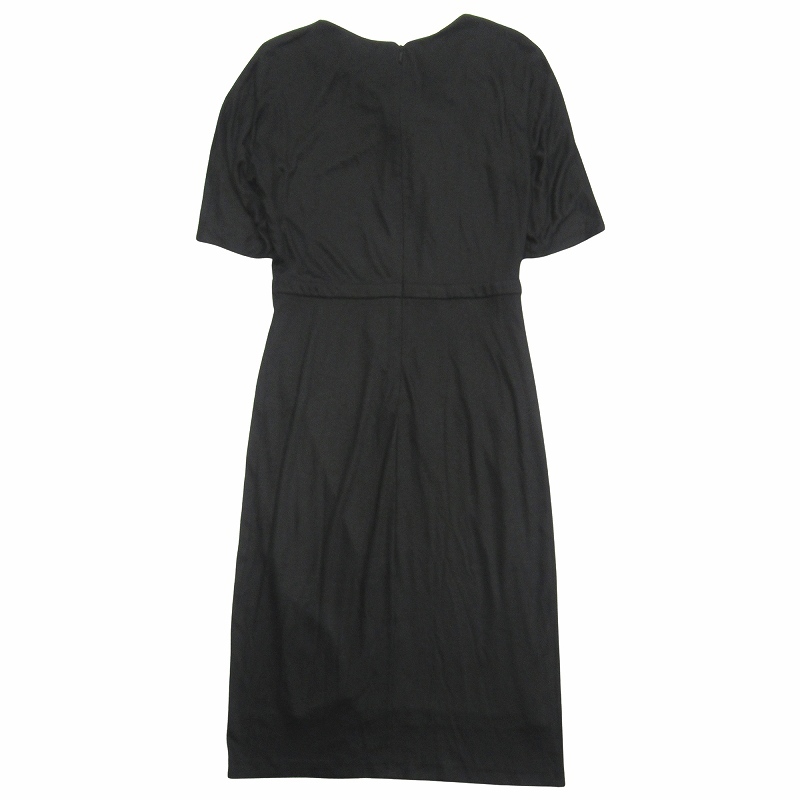  Gucci GUCCIasimeto Lee ribbon rayon One-piece dress . minute sleeve Old archive M black black lady's 