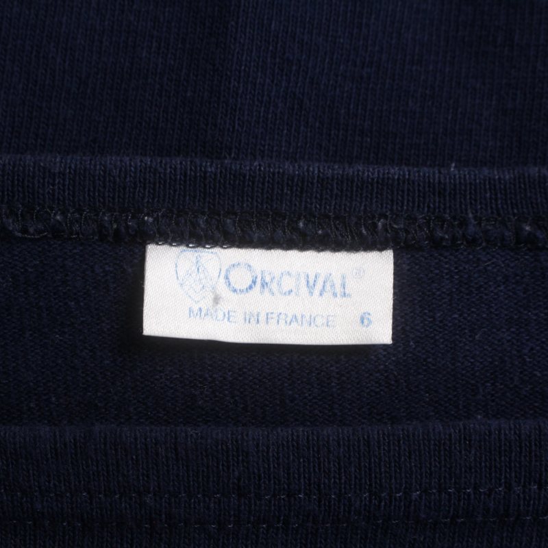 オーチバル ORCIVAL オーシバル バスクシャツ カットソー ロゴ 長袖 6 XL 紺 ネイビー E21 2019023 /FQ メンズ_画像7