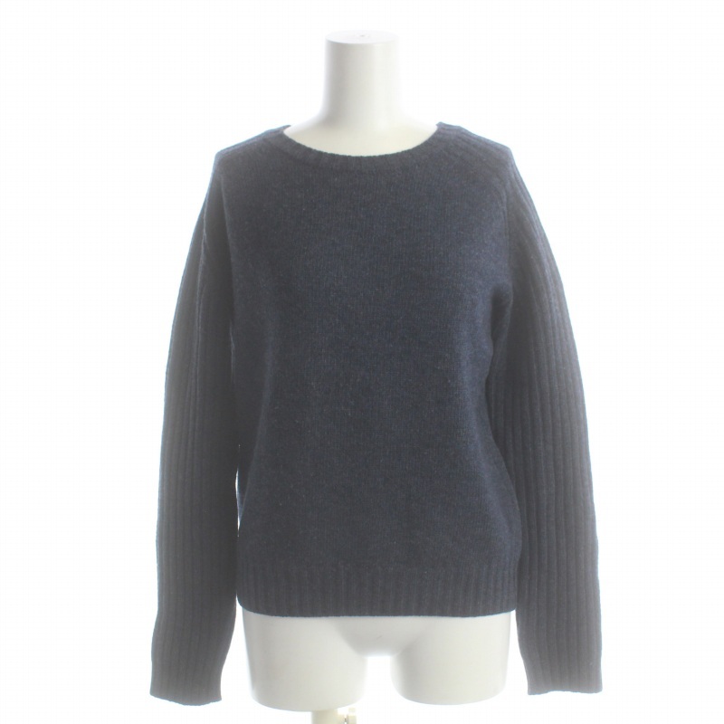  A.P.C. A.P.C. вязаный свитер шерсть длинный рукав XS темно-синий темно-синий /FQ женский 