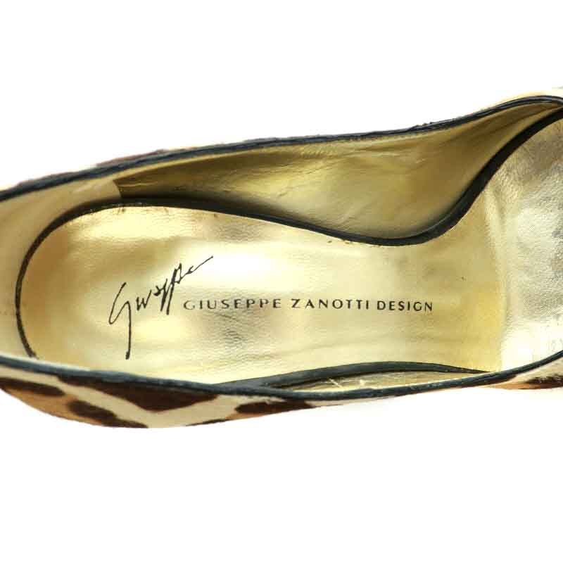  Giuseppe Zanotti дизайн туфли-лодочки - la Coca u кожа открытый tu ремешок высокий каблук леопардовая расцветка 35 22.0cm бежевый чай красный 