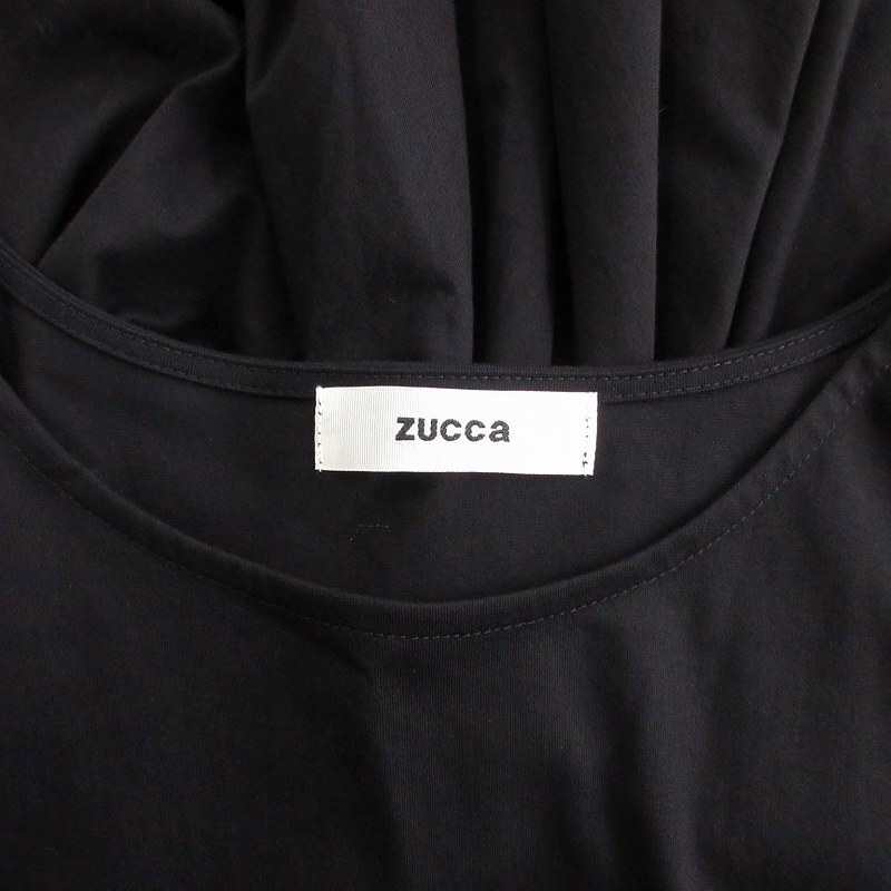 ズッカ zucca 22SS ライトトリコット 七分袖 カットソー Tシャツ 変形 アシメ M 黒 ブラック ZU21JJ021 /SW レディース_画像8