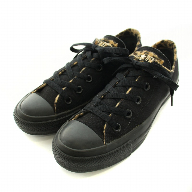 コンバース CONVERSE ALLSTAR オールスター ローカットスニーカー シューズ レオパード ヒョウ柄 US4 24cm 黒 ブラック 1CL792_画像2