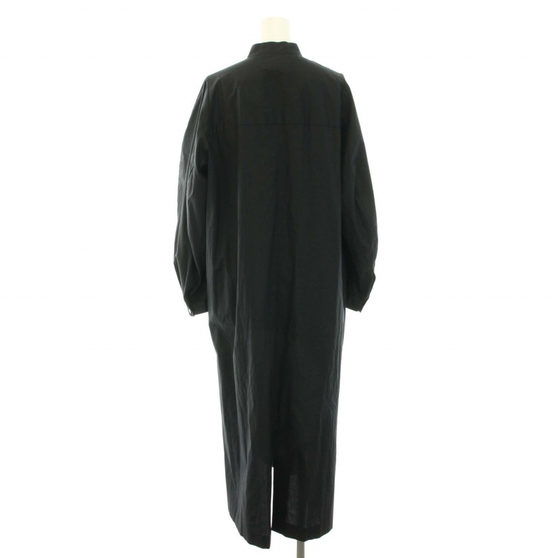 エンフォルド 20年製 ソメロスシャツドレス SOMELOS SHIRT DRESS シャツワンピース ロング バンドカラー 長袖 36 XS 黒 レディース_画像3