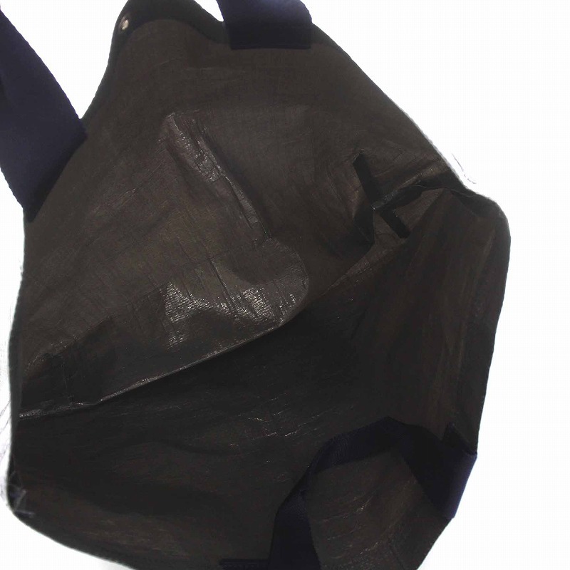  Herve Chapelier Herve Chapelier 2012PP maru she bag shopping bag tote bag M gray navy blue /YM lady's 