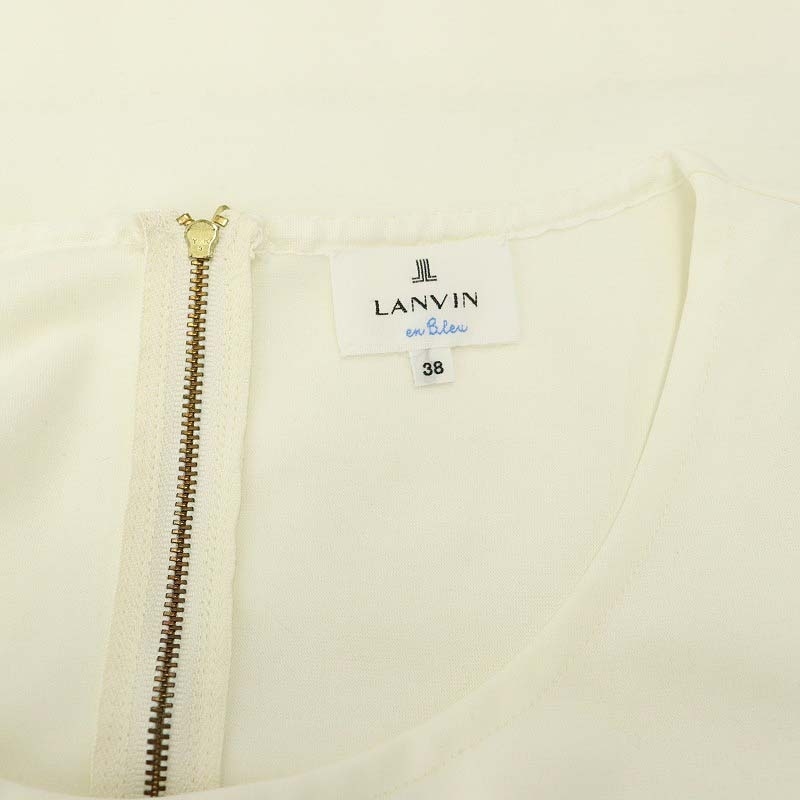 ランバンオンブルー LANVIN en Bleu カットソー 袖リボン 半袖 プルオーバー 38 M オフホワイト /SY ■OS レディース_画像3