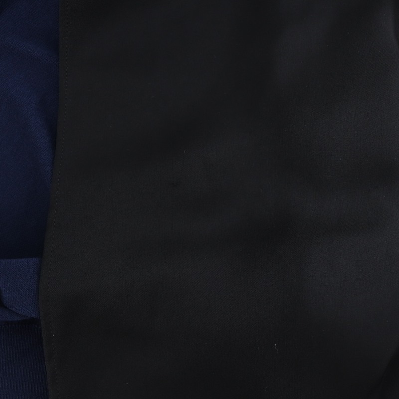 ノット KNOTT トゥモローランド サテンコンビ ドレープカーディガン ニット 七分袖 1 紺 黒 ネイビー ブラック /MI ■OS レディース_画像7