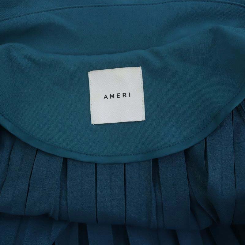 アメリヴィンテージ Ameri VINTAGE アメリ AMERI バックプリーツ トレンチコート スプリングコート ロング ターコイズブル レディース_画像3