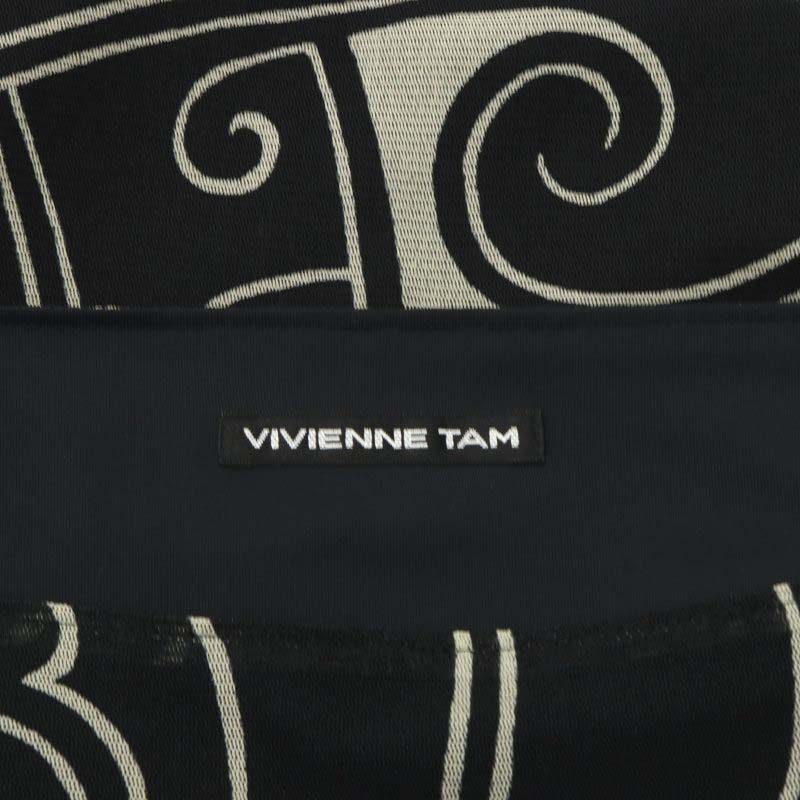 ヴィヴィアンタム VIVIENNE TAM パワーネットフラワースカート 膝丈 フレア XS 黒 ブラック ベージュ /DO ■OS ■SH レディースの画像3