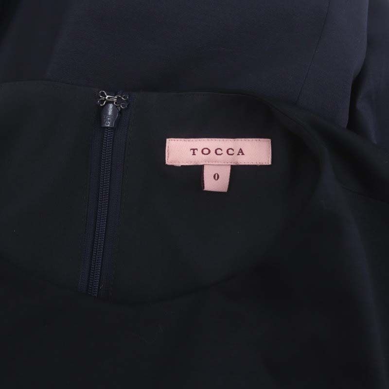 トッカ TOCCA 23SS HOLY ドレス ワンピース ロング ミモレ丈 長袖 切替 0 紺 ネイビー /MI ■OS レディース_画像3