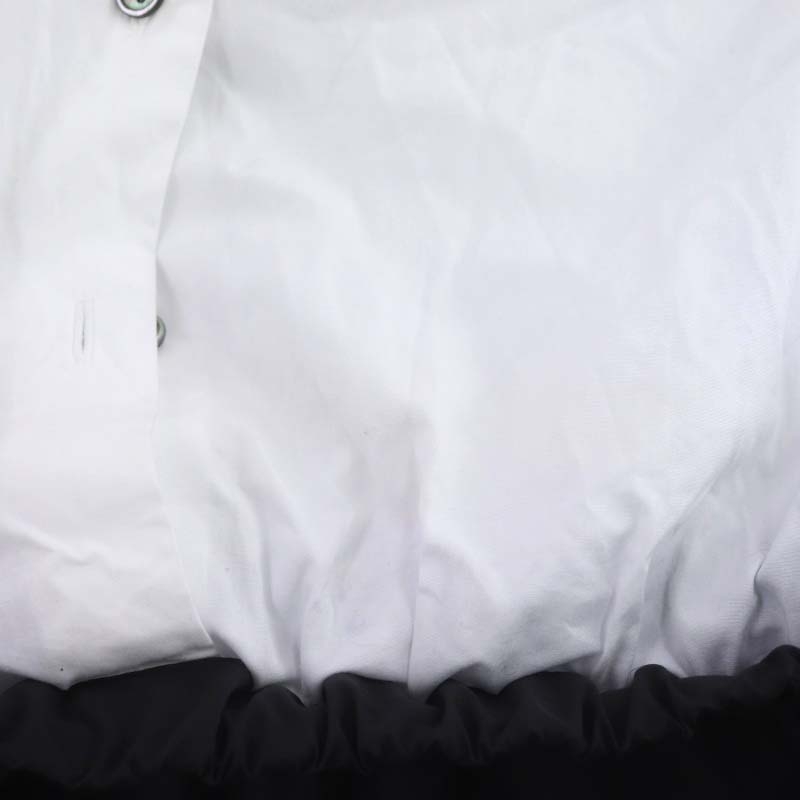エッセンロートレアモン ESSEN.LAUTREAMONT スイッチングシャツドレス ワンピース ロング 長袖 38 白 ホワイト 黒 ブラック /DO ■OS レデ_画像7
